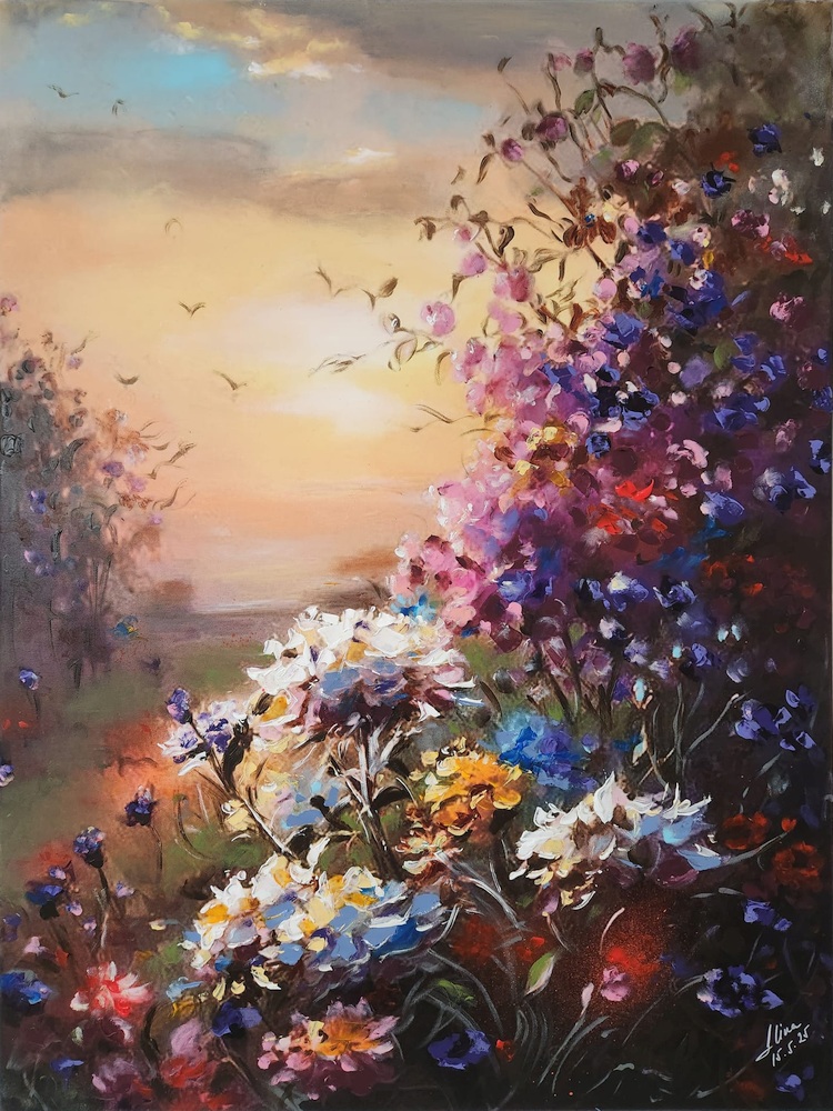 ArteDiAlina.com painting: If flowers could sing